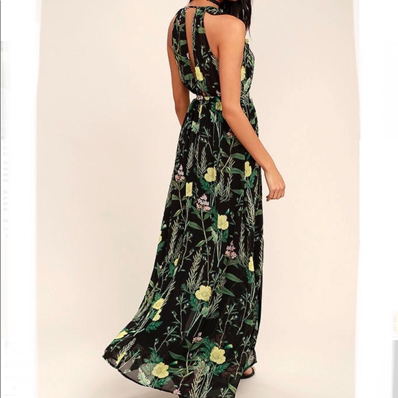 Lulus Leaf Your Mark Black Floral Print Maxi Dress - Picture 3 of 9